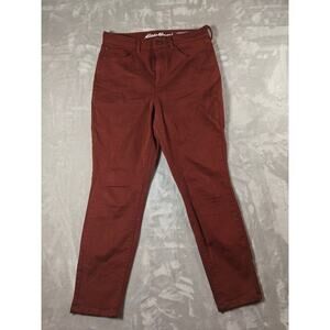 Eddie Bauer Slightly Curvy High Rise Skinny Pants Women's Size 12 Burgundy